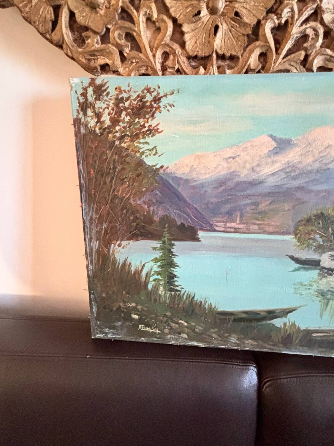 Large oil on canvas from the 20th century signed J. Beyly.
