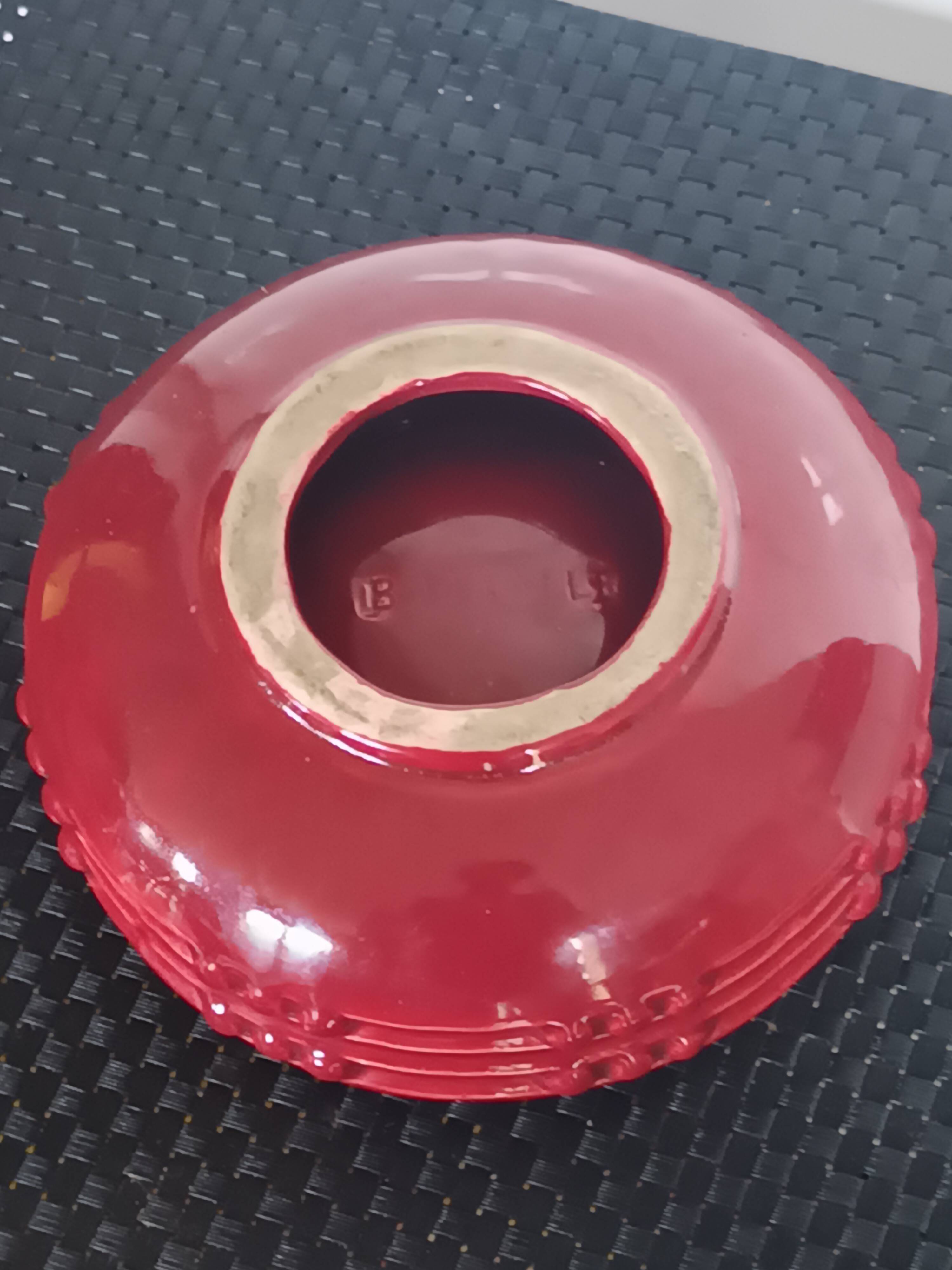 Vintage ashtray Saint-Clément signed B. Letalle – ruby red – 1950s/7