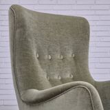 1970s, Danish armchair, velour, beech wood, original excellent condition.