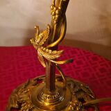 Art Nouveau desk lamp in bronze and gilded brass, 41 x 31 cm