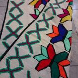 Multicolor white Kilim rug 225x135xcm