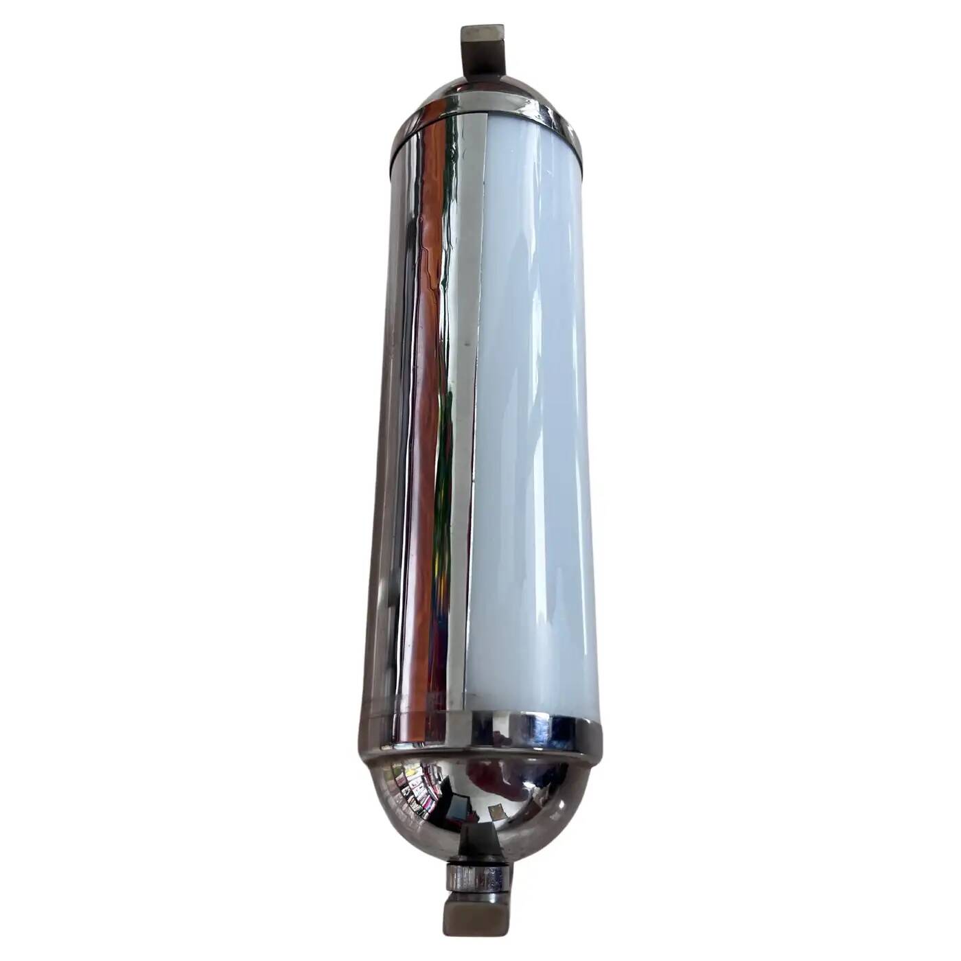 Pair of chrome Bauhaus / functionalist wall lamps with adjustable shades - 1930s