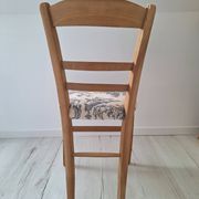 Country chair in blue toile de Jouy