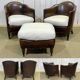 Art Deco period club lounge in leather and fabric seating