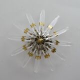 Stilkronen Mid-Century Modern Italian Crystal and Brass Wall Lamp, 1975