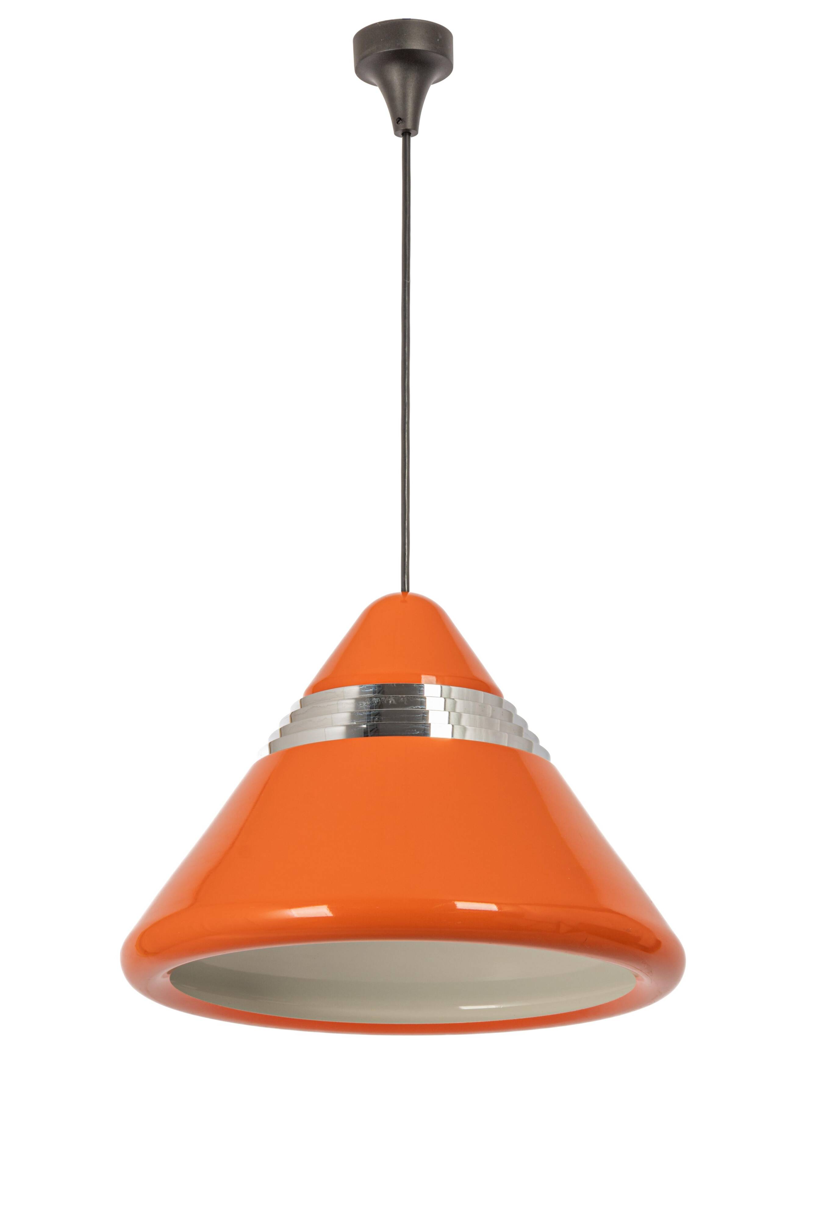 Large orange pendant light designed by Kazuo Motozawa, Staff, 1970s