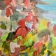 Huile sur toile paysage de port fleuri