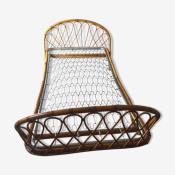 Rattan basket bed of the years 60