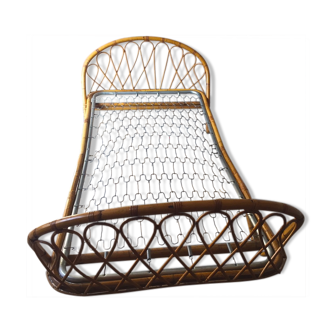Rattan basket bed of the years 60