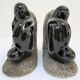 Pair of sculptural ceramic bookends design 70s