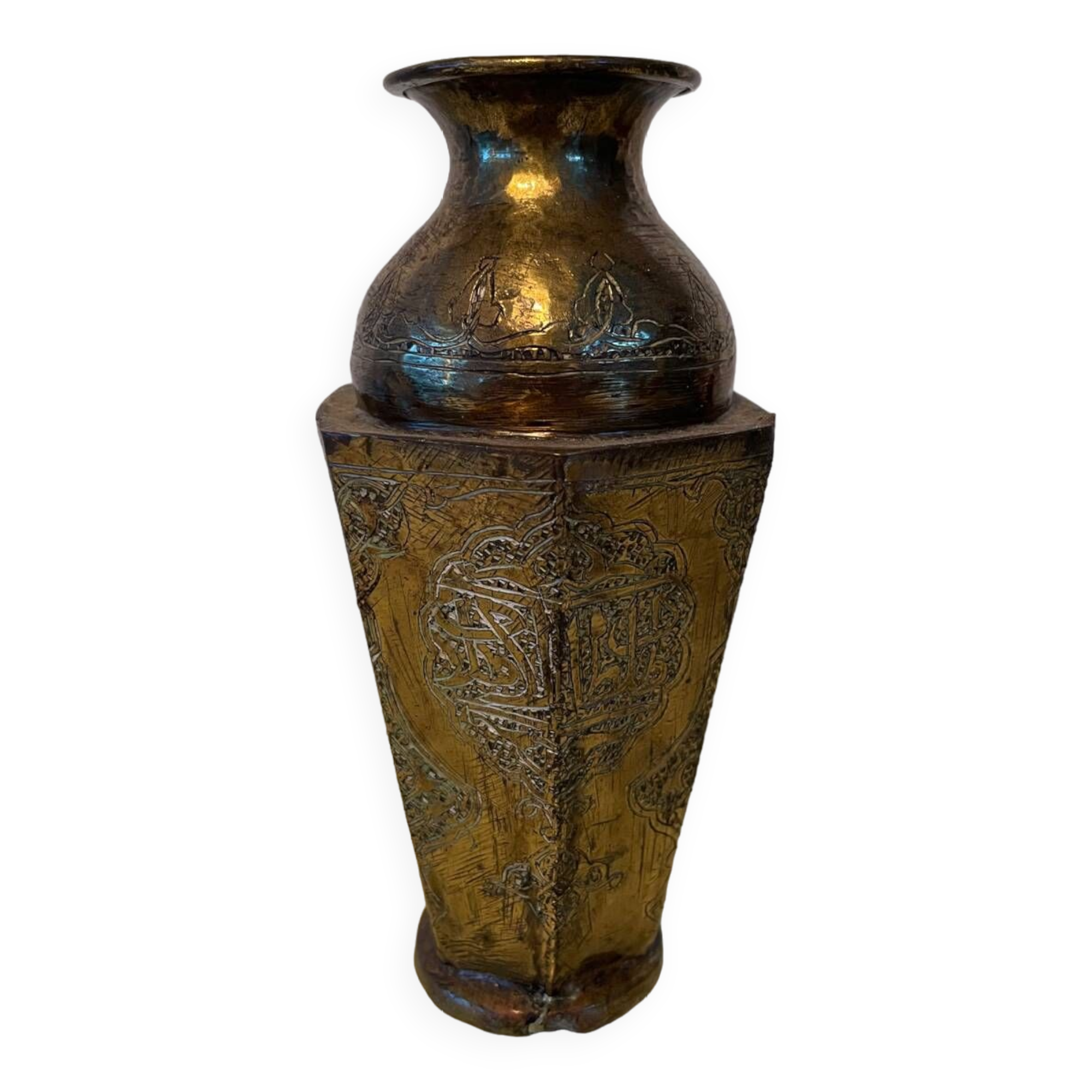 Old brass vase