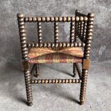 Turned wood corner chair