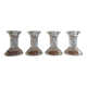 4 vintage molded glass candle holders