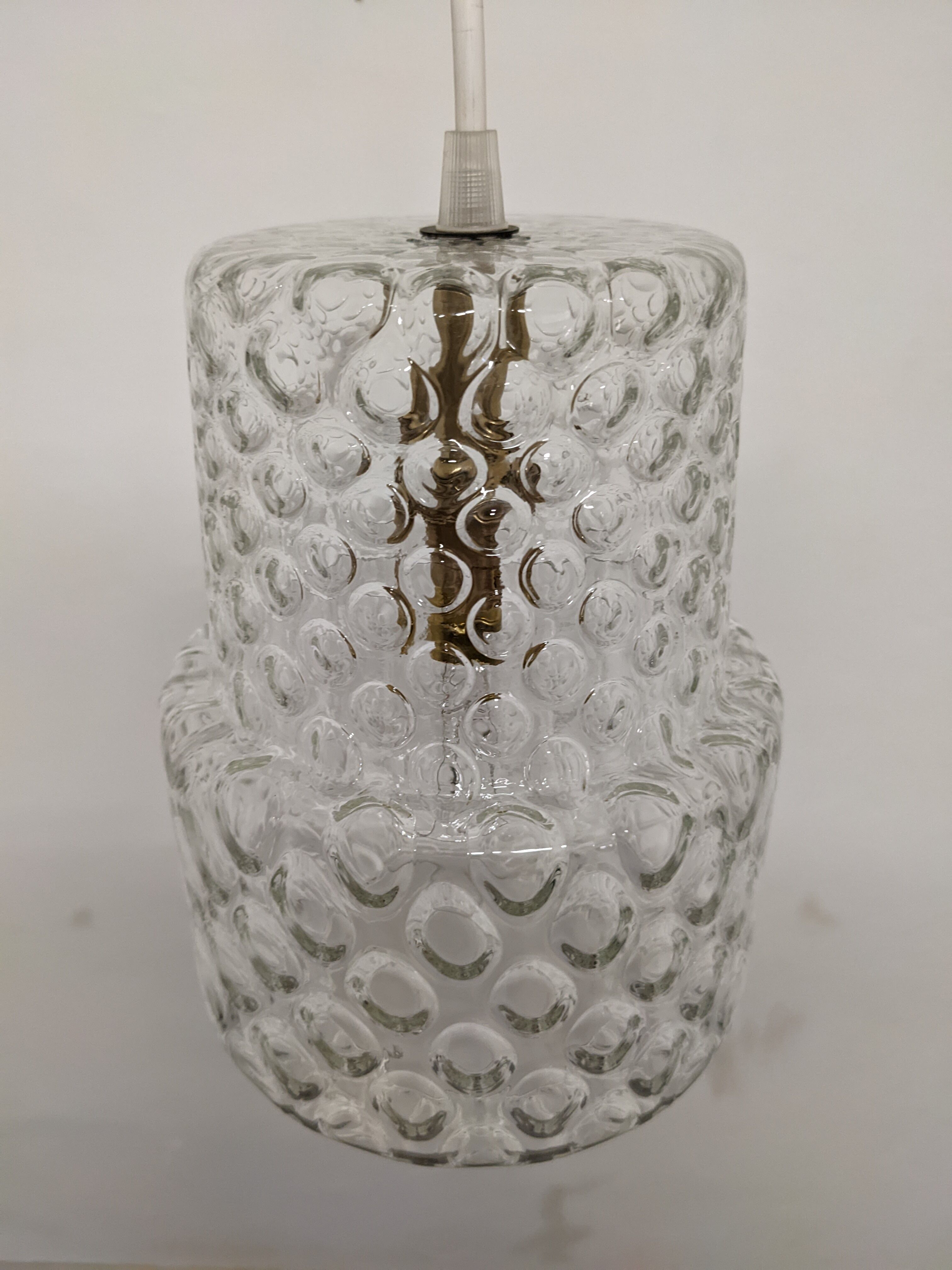 Suspension en verre bullé des années 60/70