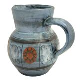 Jean DE LESPINASSE (1896-1979) - Blue enameled ceramic pitcher decorated with geometric patterns