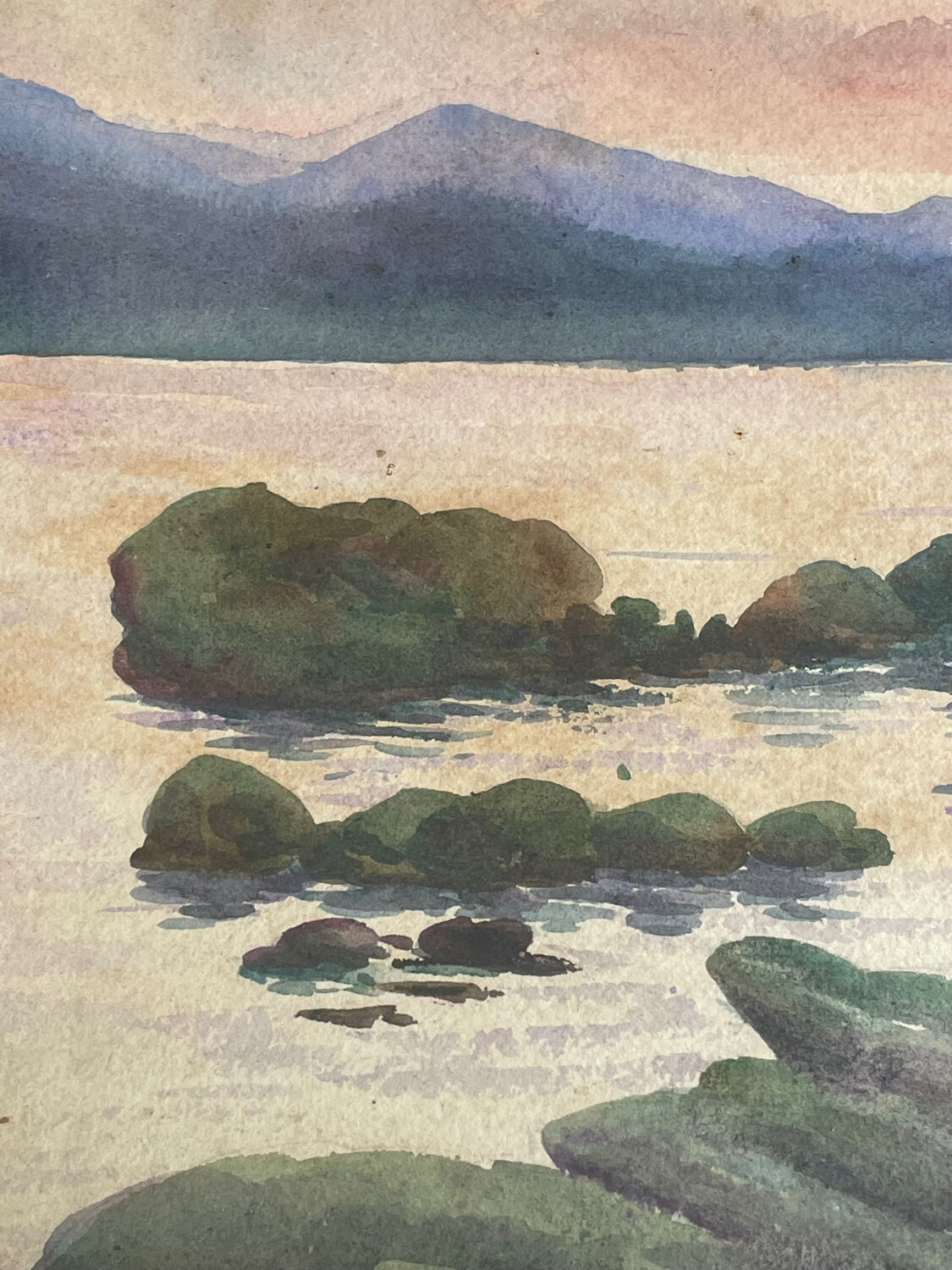 Old sunset painting painting early 20th century
