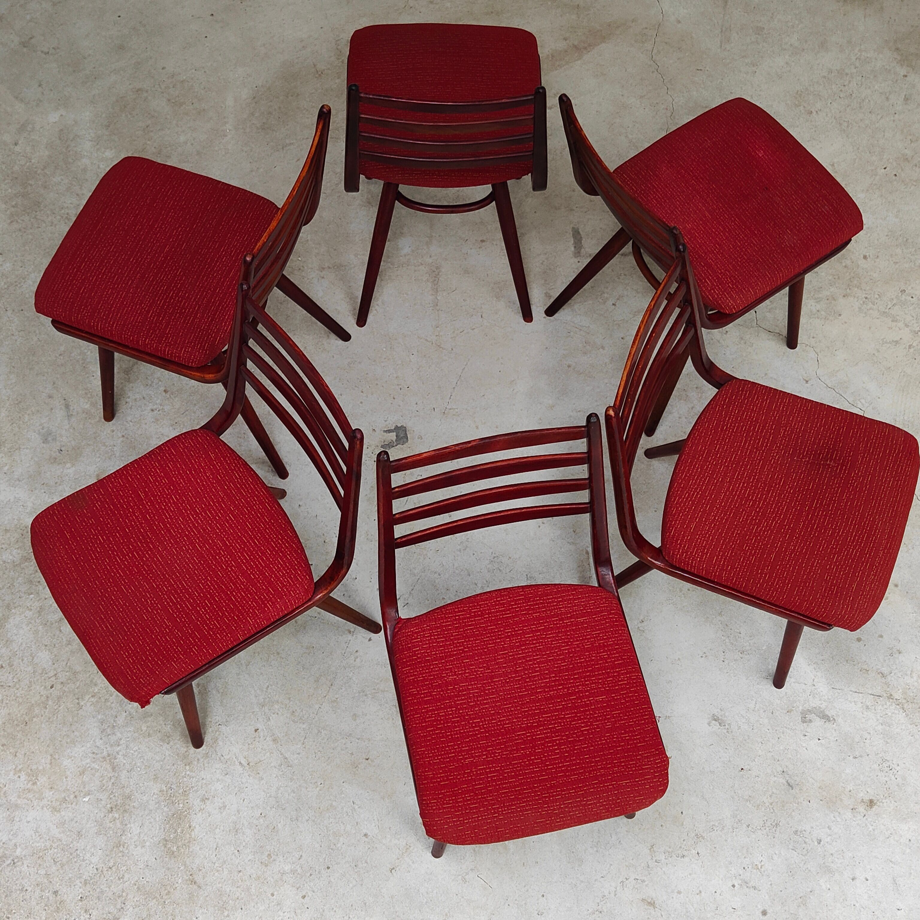 Lot de 6 chaises Jitona Sobeslav , Tchécoslovaquie 1960