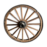 Wheel of wooden and cast iron cart