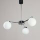 Lustre italien du milieu du siècle en chrome et opaline