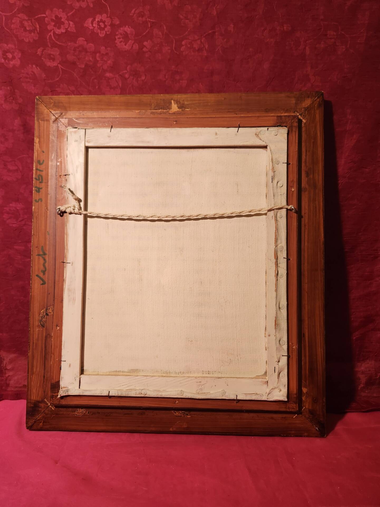 Oil painting on canvas Provençal landscape santons framed signed