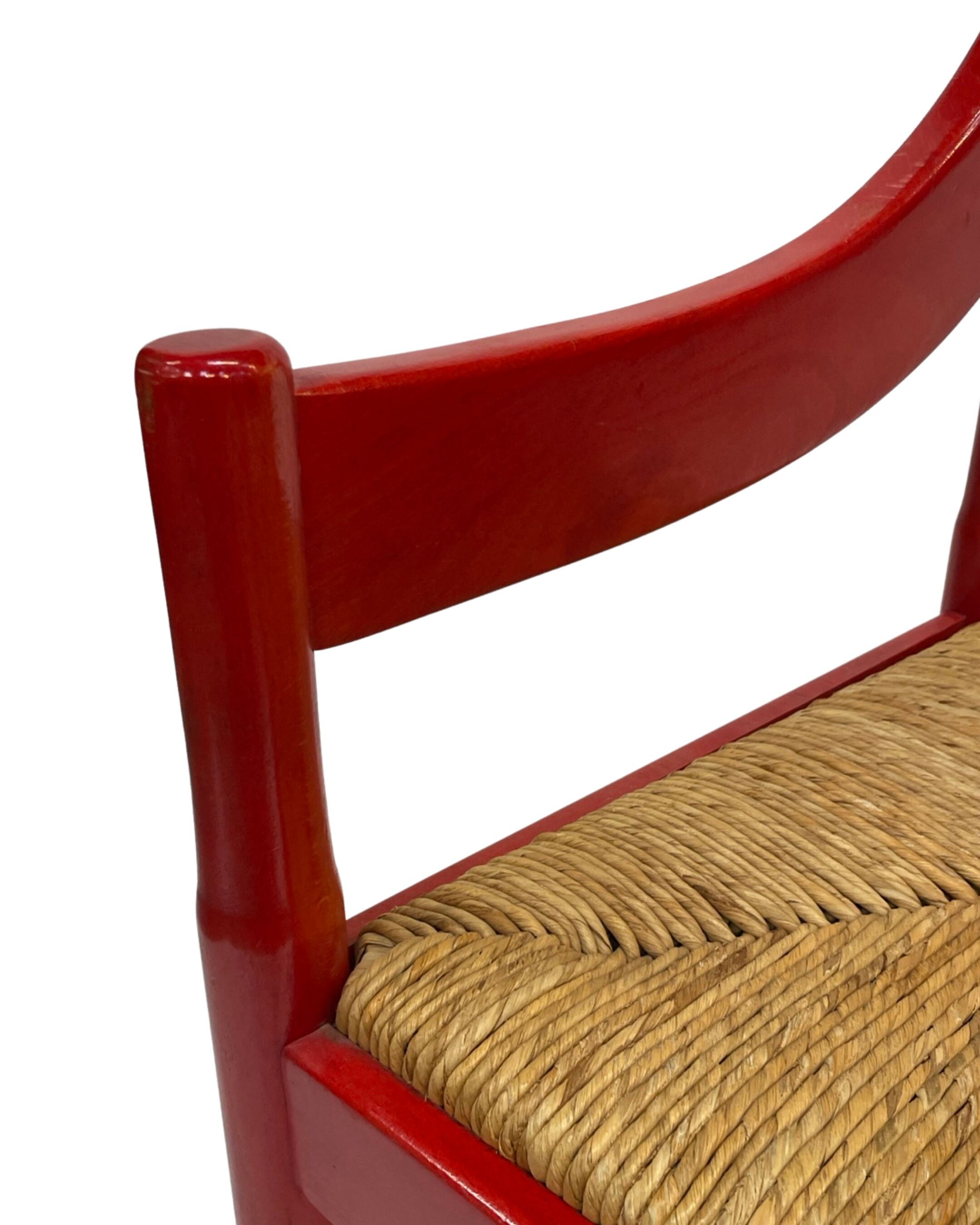 Fauteuil Carimate modèle 892 Vico Magistretti pour Cassina en rouge