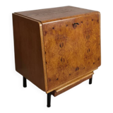 Vintage Czech Burr Walnut Bar Cabinet 1950s