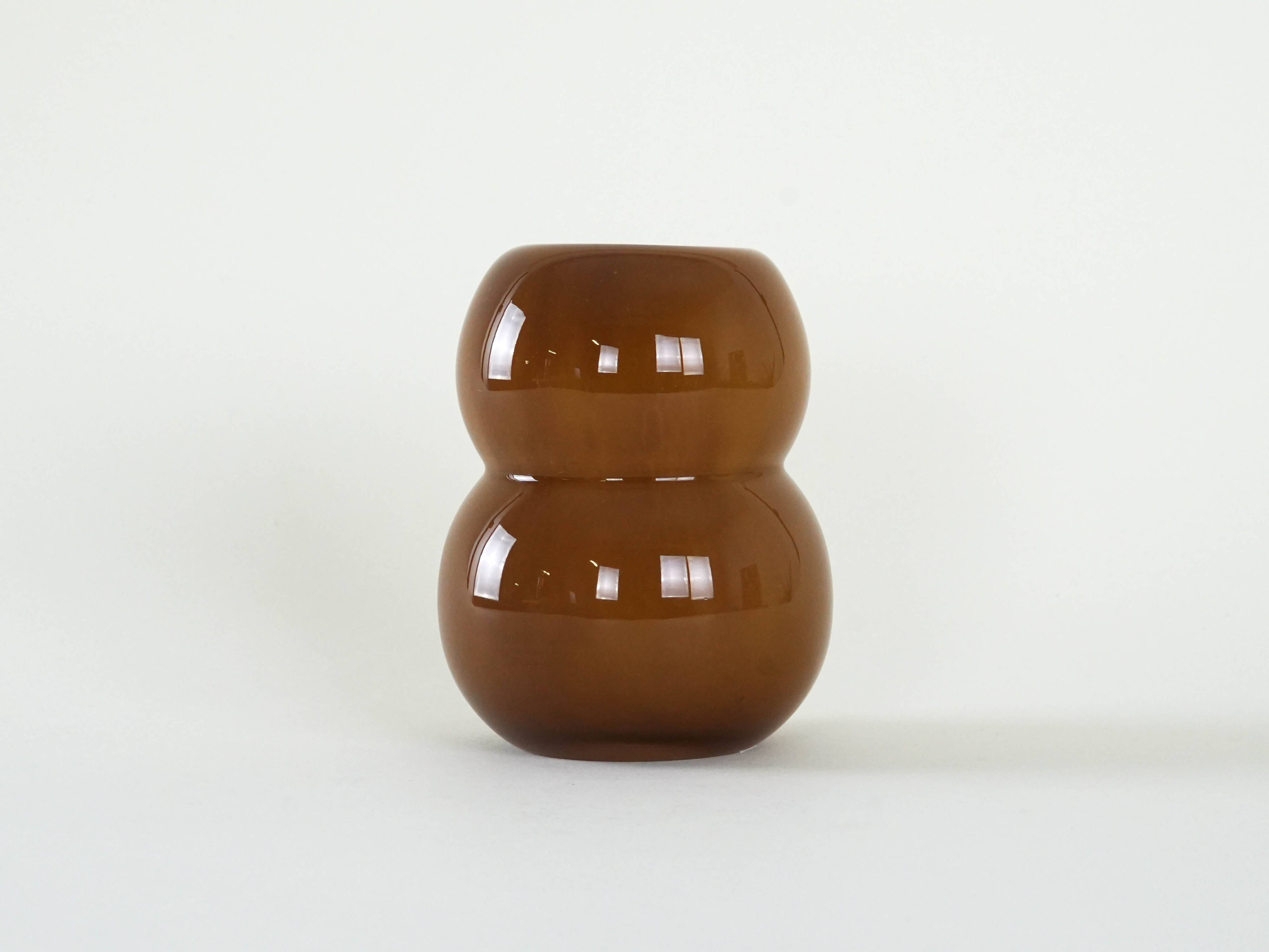 Caramel glass vase, Danish design, 1960s, made in Denmark