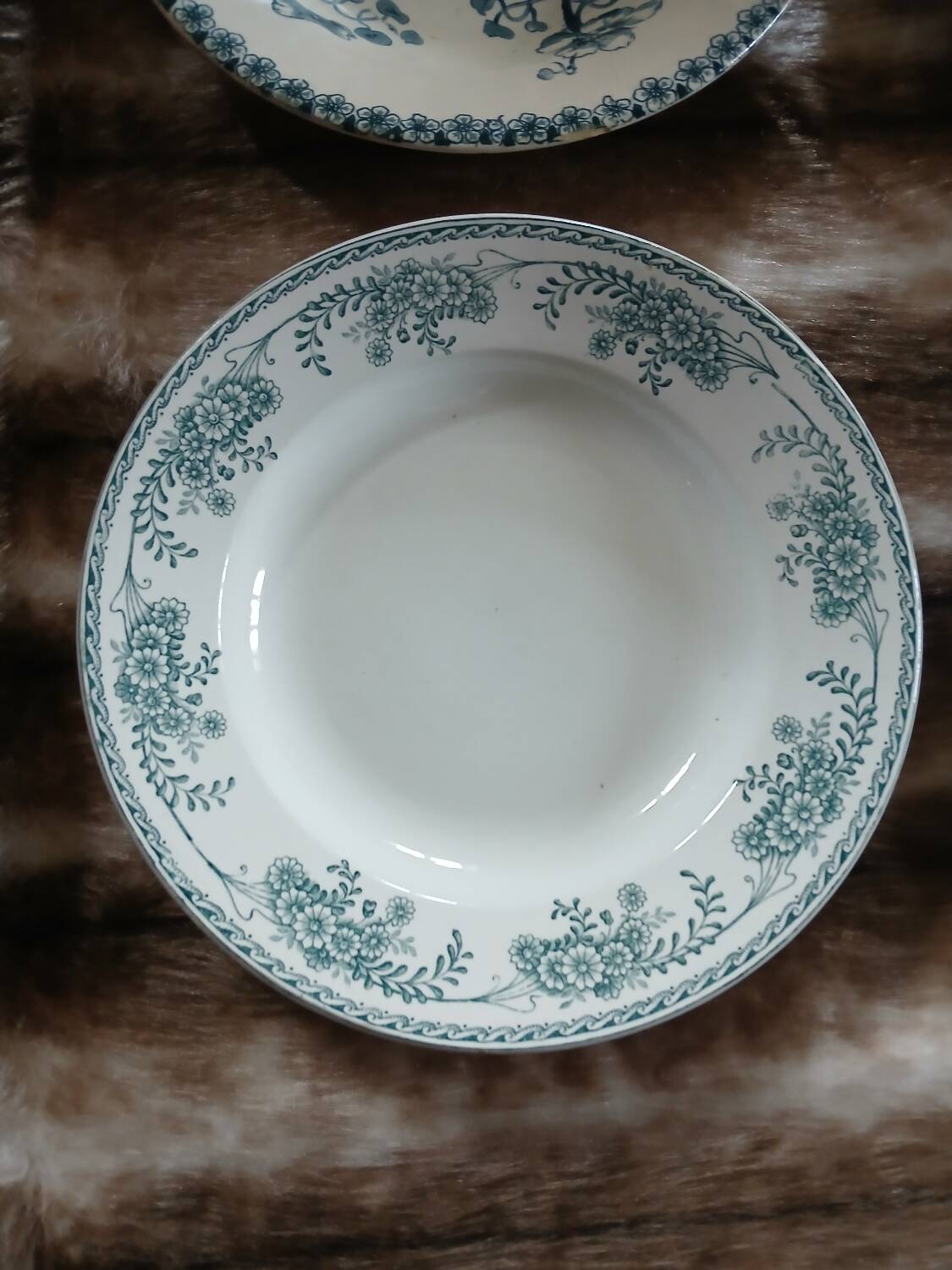 10 antique deep plates in ironstone