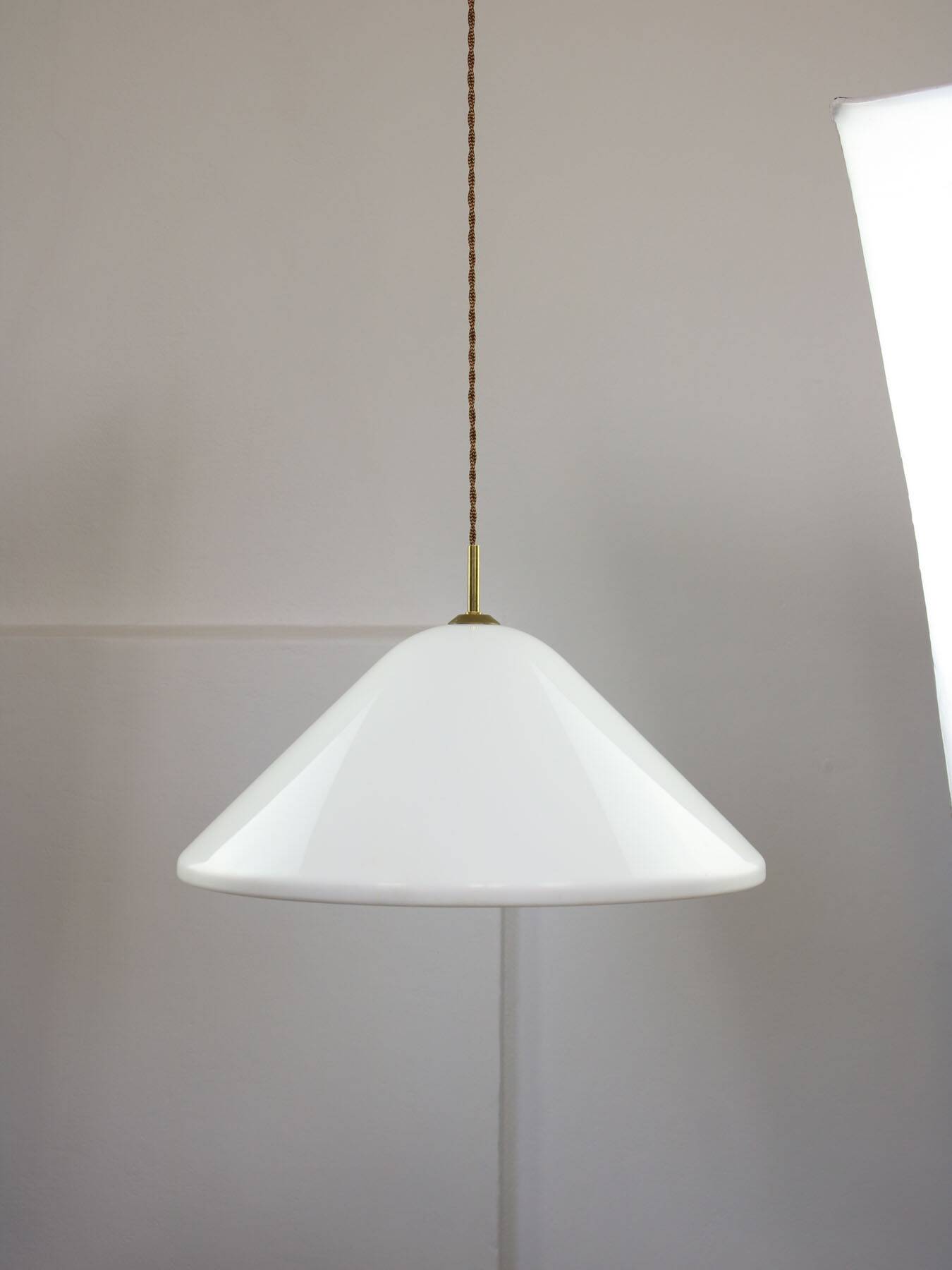 Elpis Pendant by Luigi Massoni for Guzzini in Plexiglass & Brass, 1970s