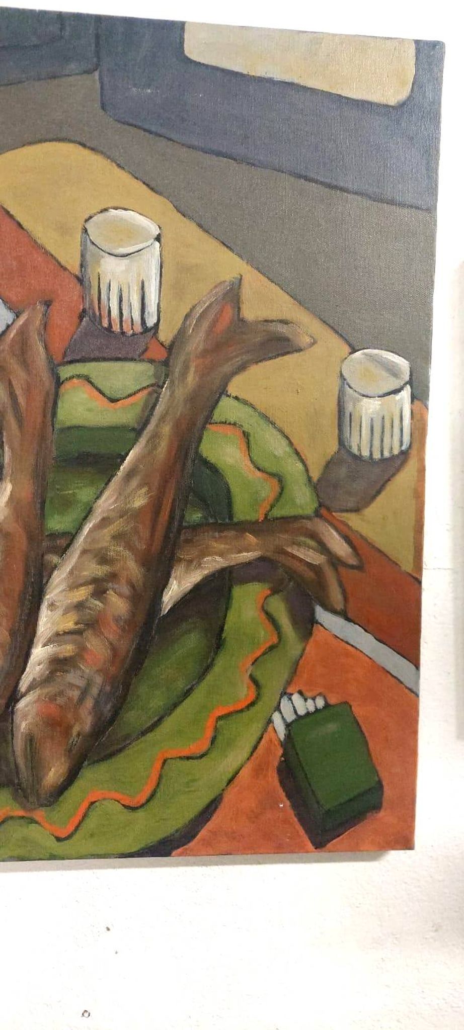 Oil painting still life Franco Prayer (1924) 60x50 cm