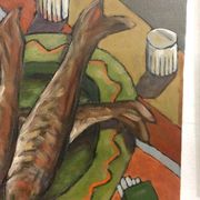 Oil painting still life Franco Prayer (1924) 60x50 cm