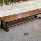 Vintage 19th-century farmhouse bench in solid wood, 250cm
