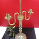 Lampe bouillotte style empire bronze ou laiton doré accidenté abat jour foutu