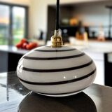 Spiral glass pendant light