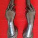 Pair of sculptural ceramic wall lights by Jean Marais
