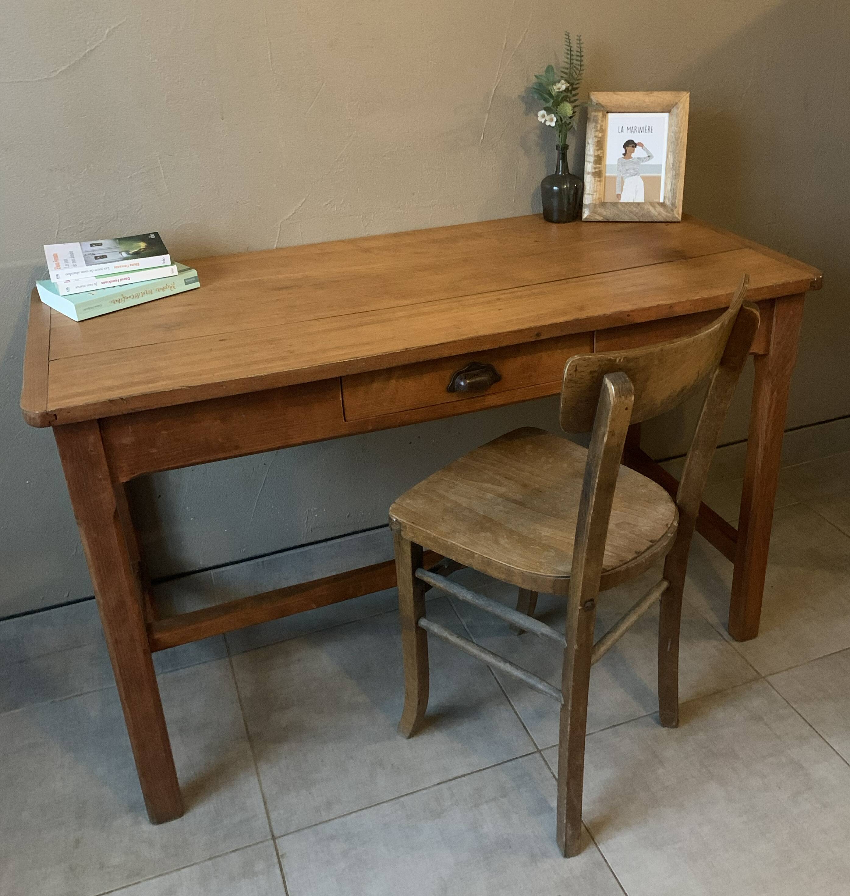 1950s solid wood farmhouse desk/table
