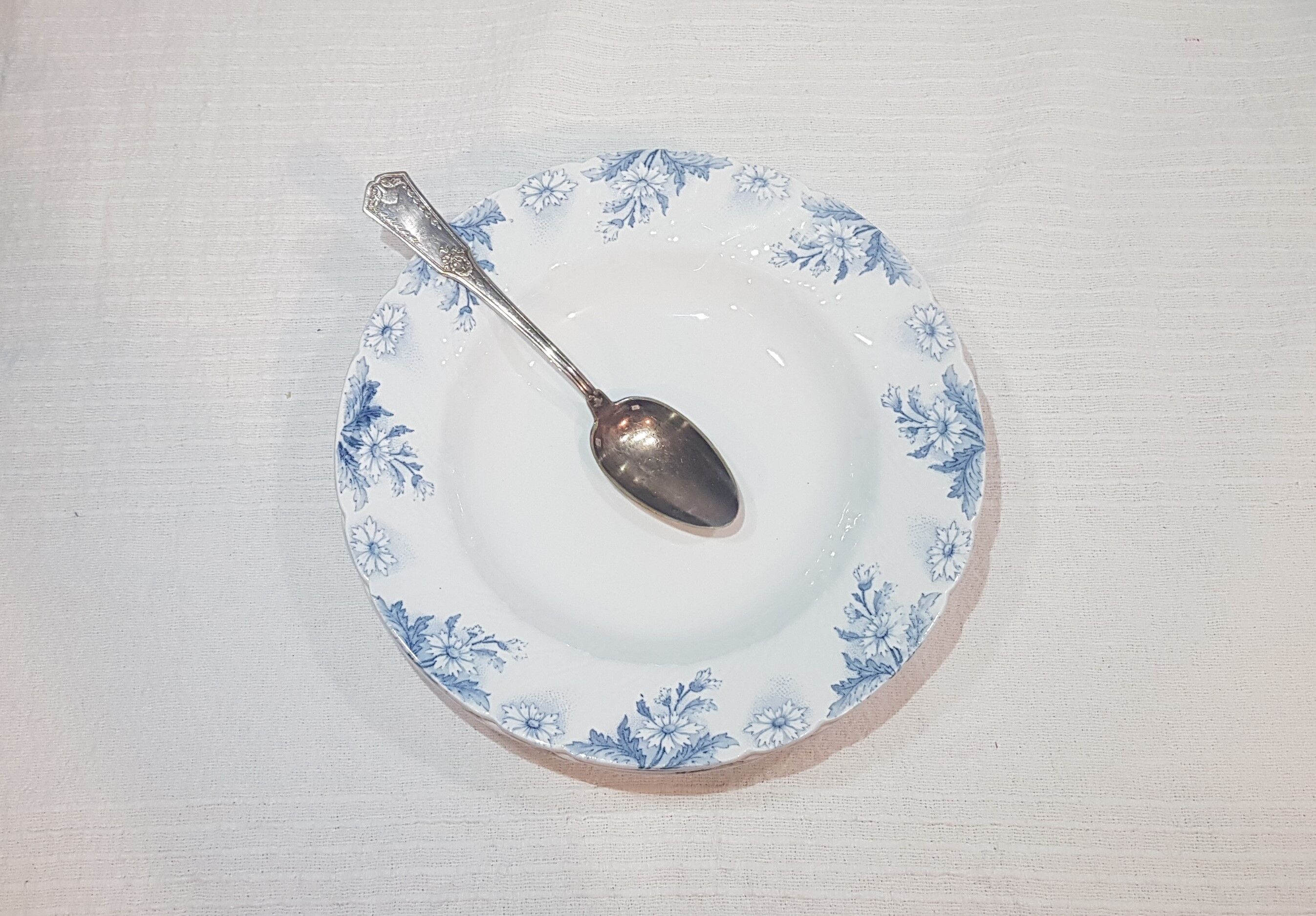 Set of 4 soup plates in Luneville earthenware model Luc, iron earth