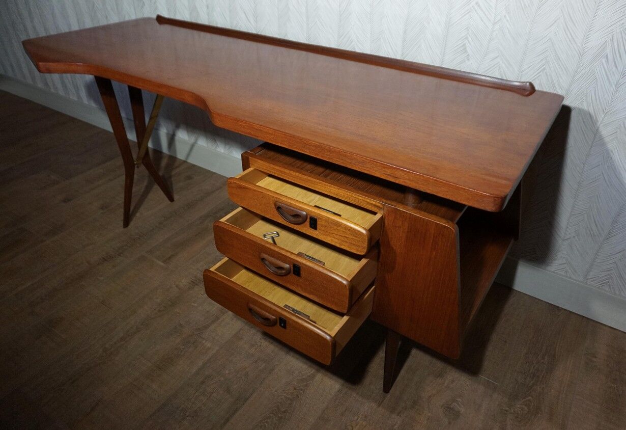 Mid-Century Dutch Modern Writing Desk by Louis Van Teeffelen for Wébé, 1950s
