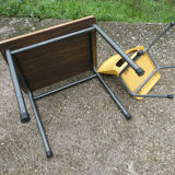 Child desk and vintage schoolboy chair