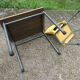 Child desk and vintage schoolboy chair