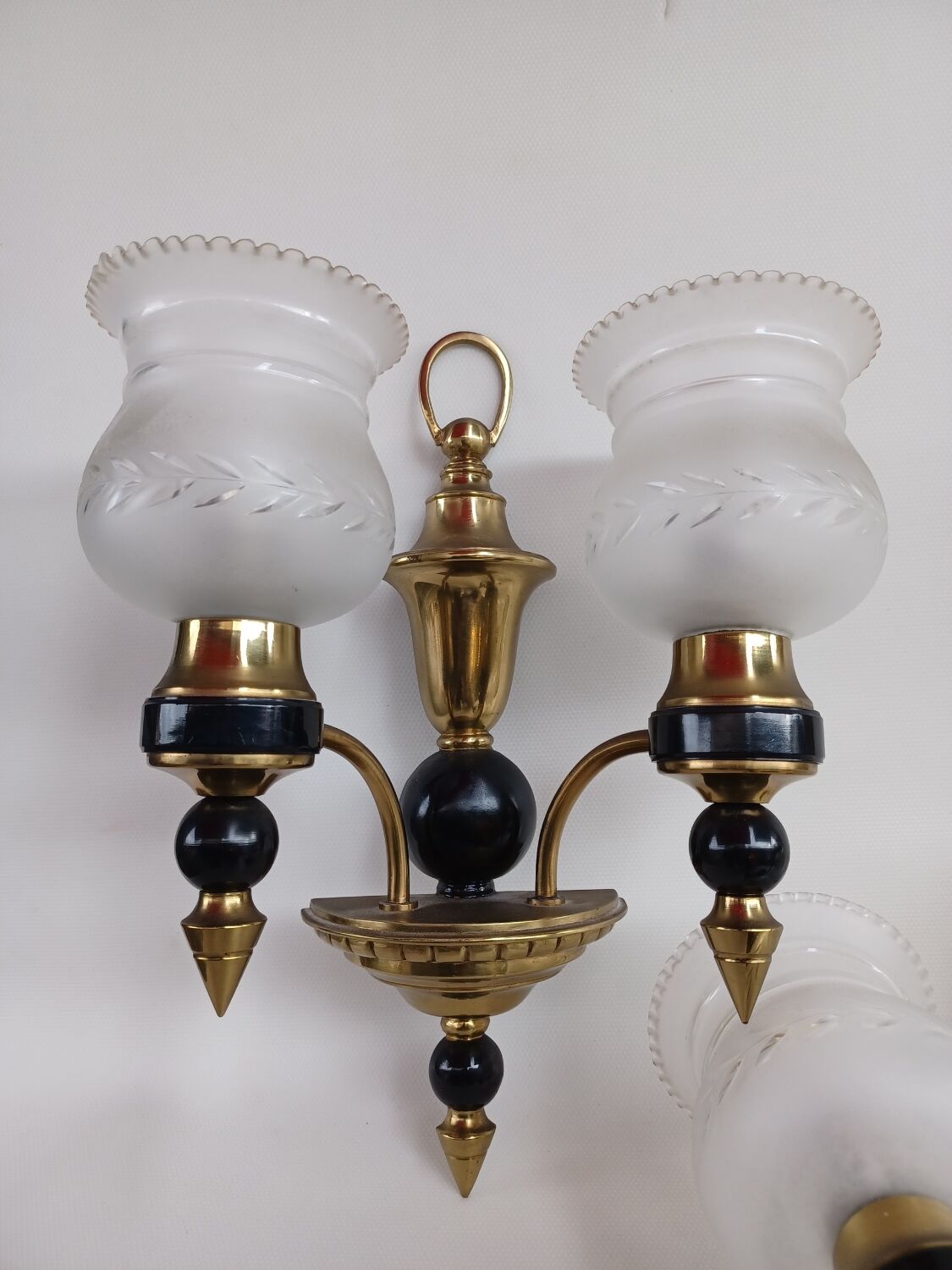 Pair of neoclassical style bronze sconces, 20th century