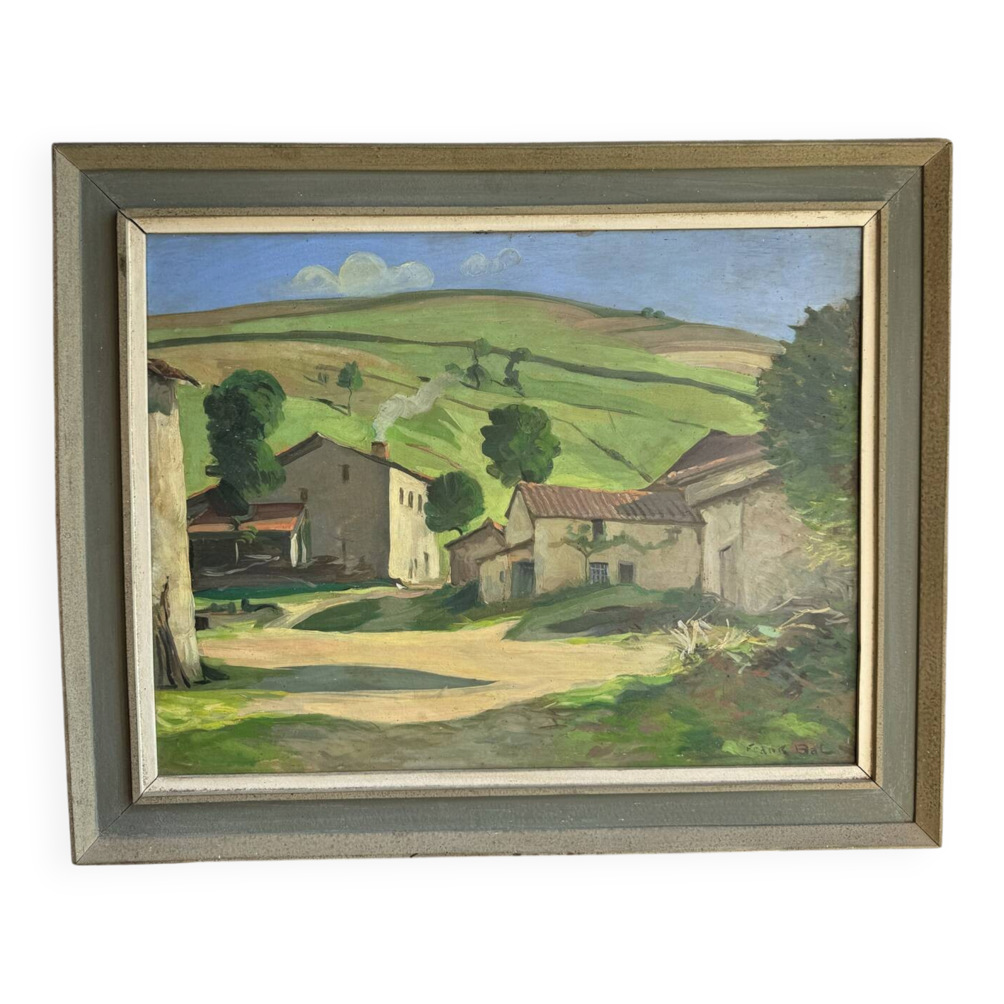 Old table landscape signed Franc Bal (1876-1960)