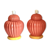 Paire de pied de lampe de table en céramique François Châtain France années 1980