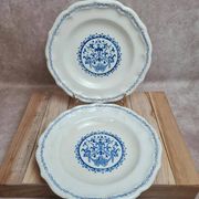 Paire d’assiettes Gien modèle Rouen bleu – décor classique