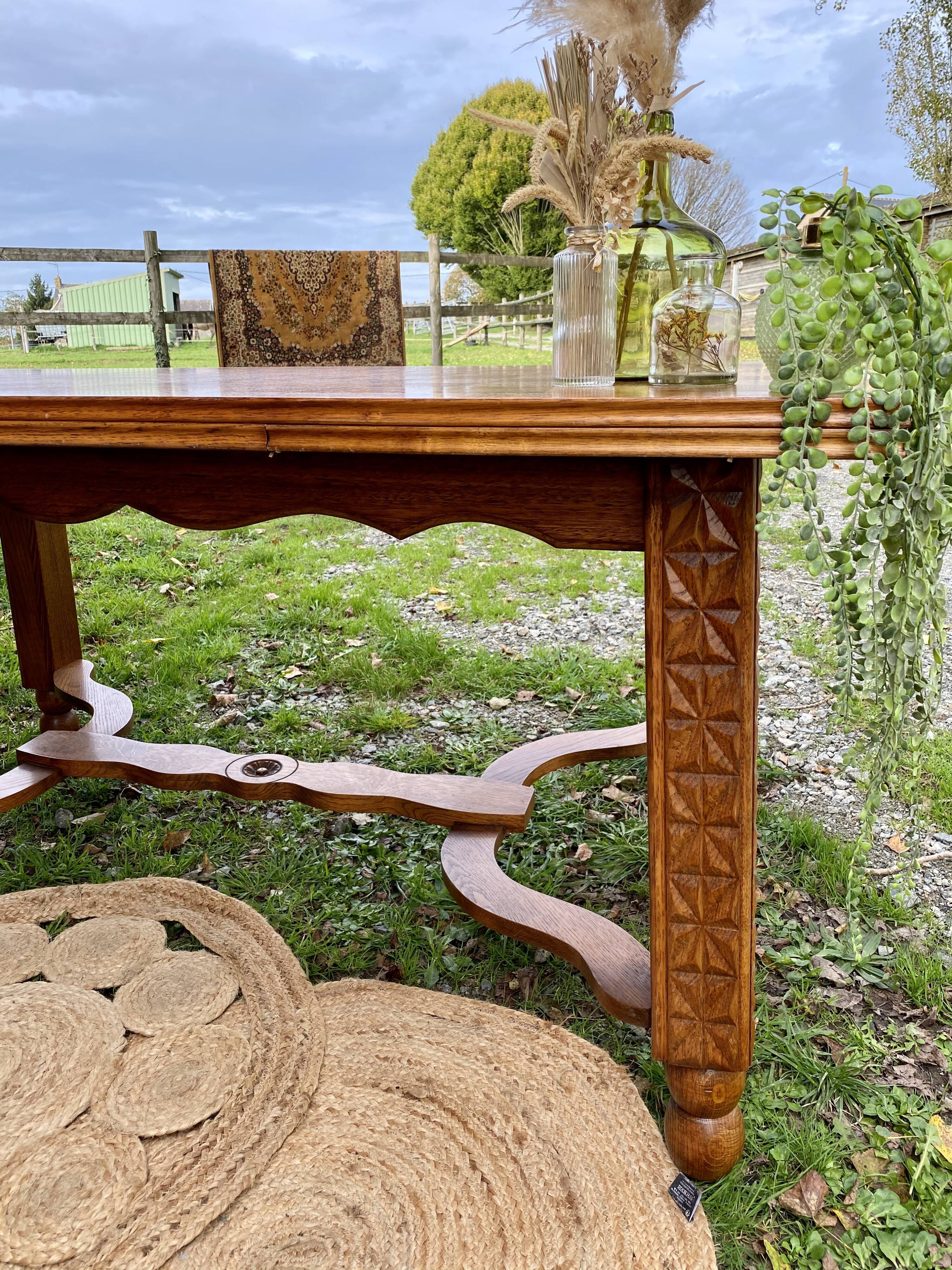 Solid wood dining table