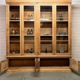 Showcase bookcase early XX th in solid oak