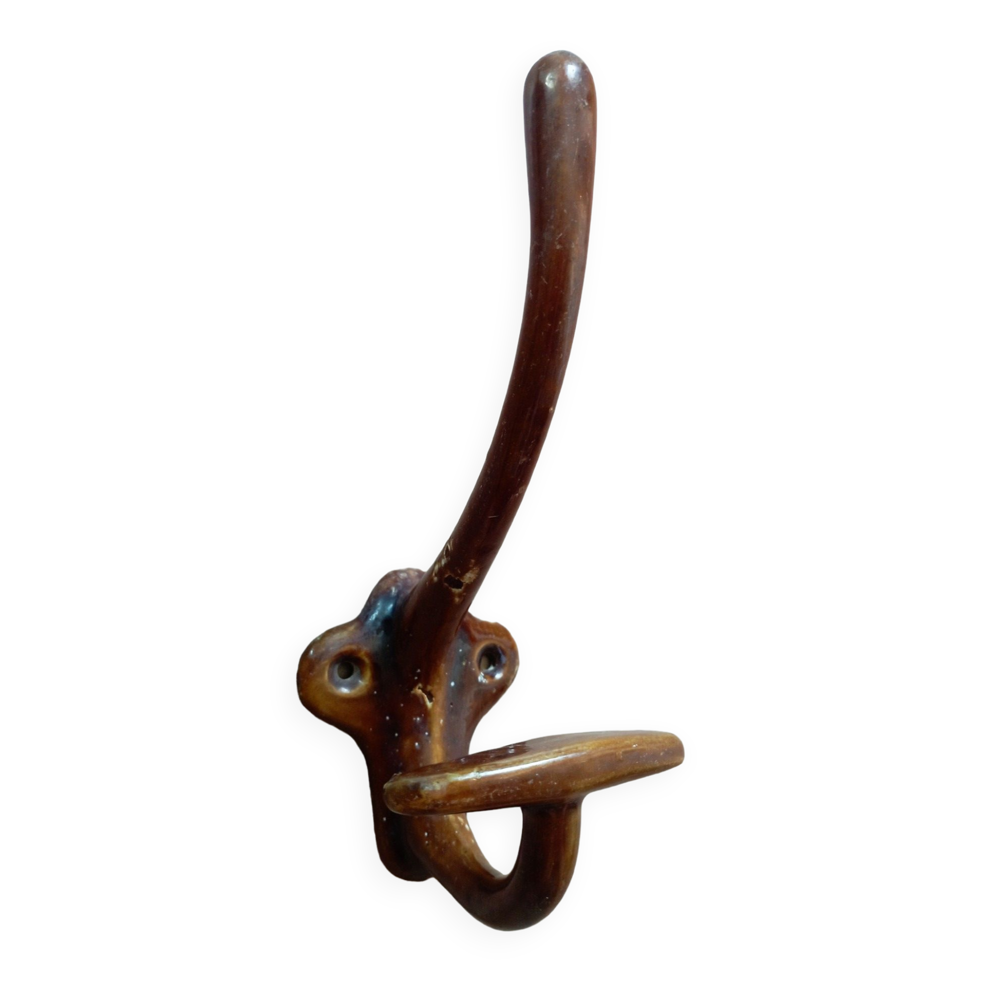 Enamelled cast iron hook