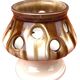 1950s Candle holder / Lantern on a glazed ceramic pedestal