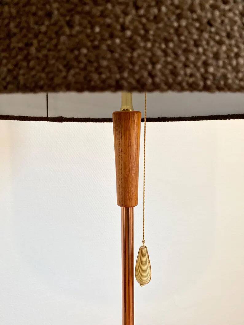 Danish floor lamp in teak and brass by Fog & Mørup 1960s
