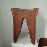 Brutalist monoxyl wooden stool